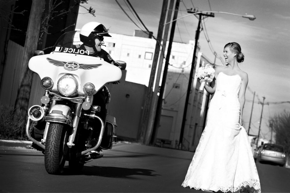  of the street shooting a bridal in front of Hickory Street Annex